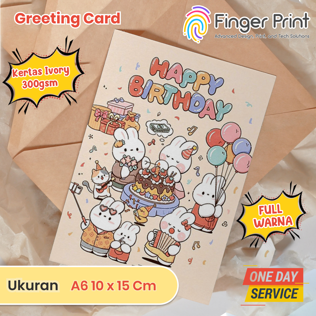 Kartu Ucapan Kosong A6 Greeting Card Gift Card Custom