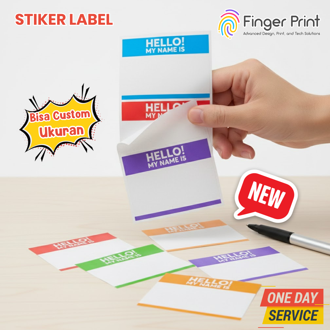 Sticker Hello My Name Is Label Nama Panitia Event Workshop