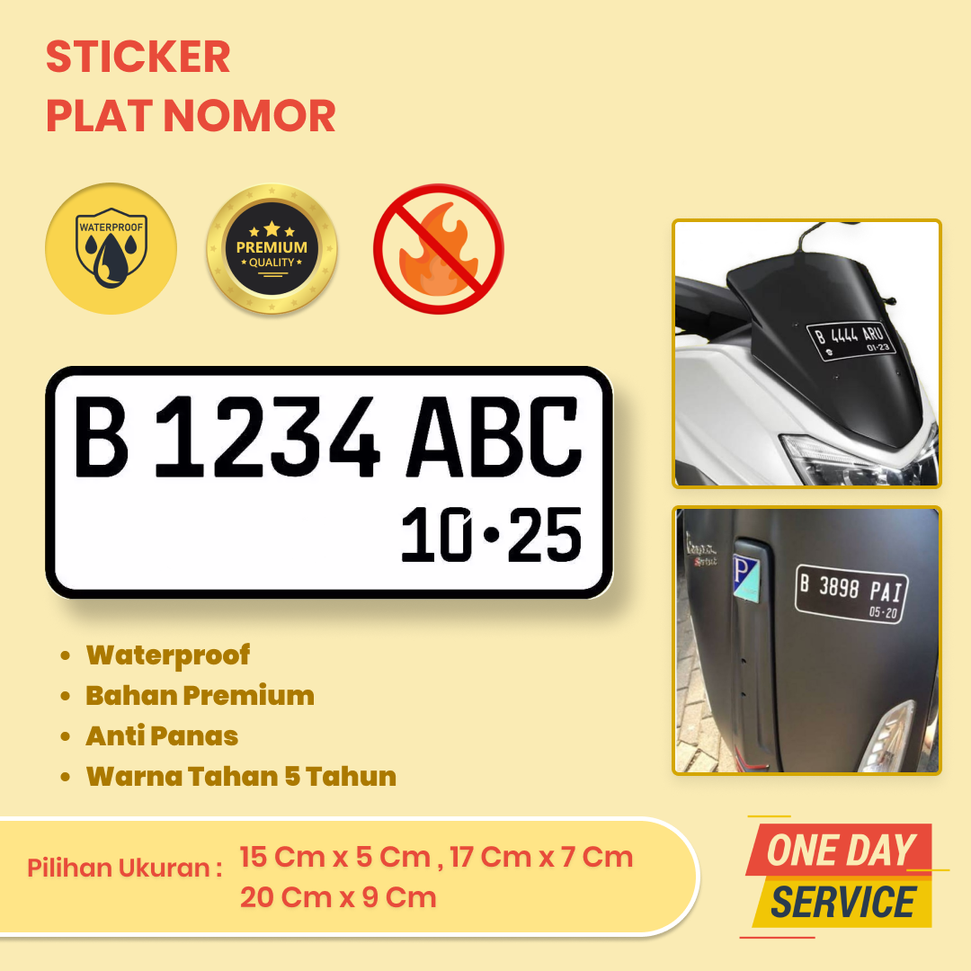 Cutting Sticker Plat Nomor Visor Motor Windshield Custom